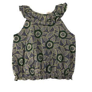 Janie & Jack Kaavia James Union-Wade Blue Green Sleeveless Shirt size 16